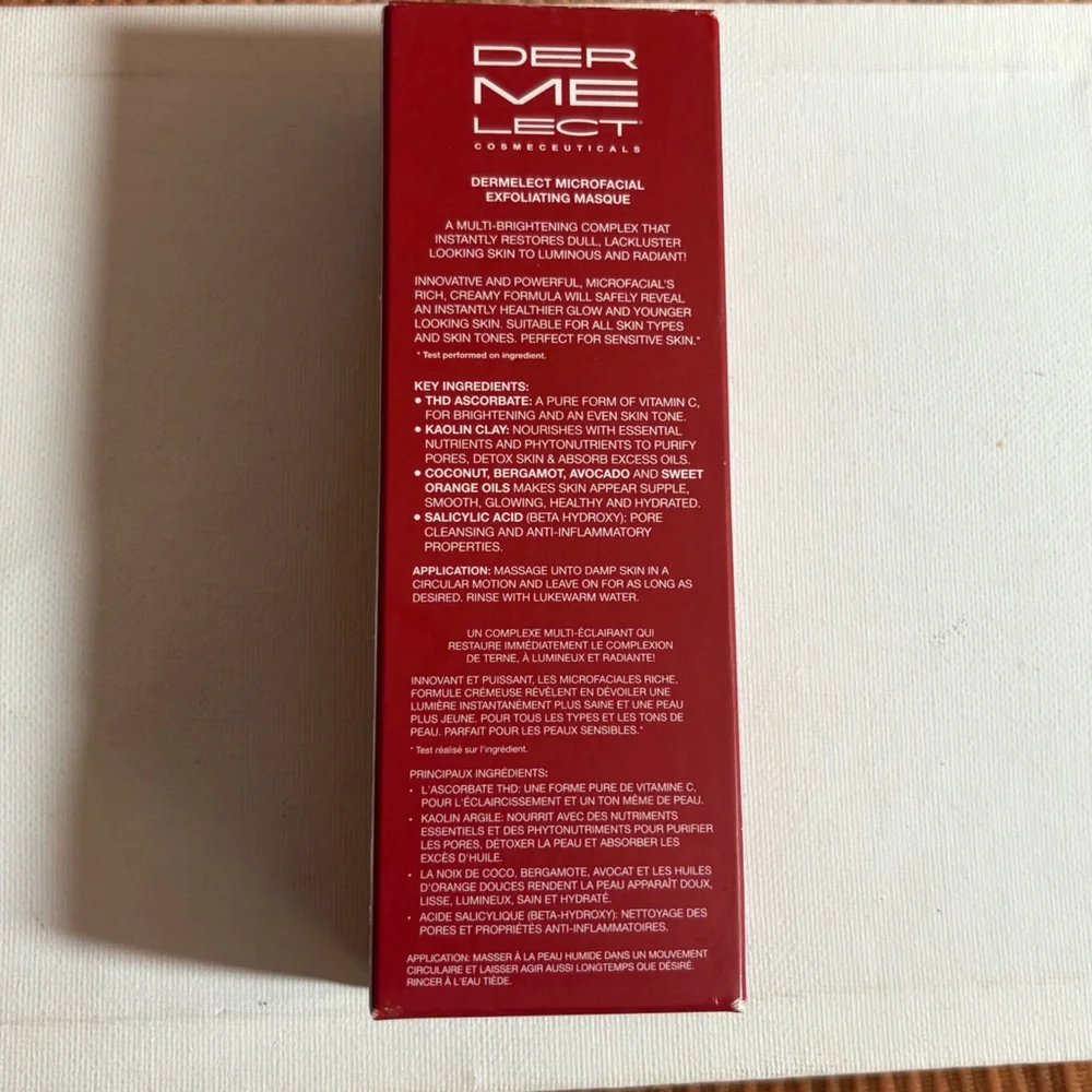 Dermelect Masque Mask Microfacial Exfoliating 2.7 oz, New in Box, All Skin Types